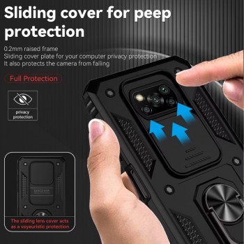 5in1 smūgiams atsparus dėklas su kameros apsauga - juodas (Xiaomi Poco X3 Nfc/X3 Pro)